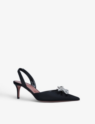 AMINA MUADDI Rosie 60 crystal-embellished leather sling-back courts