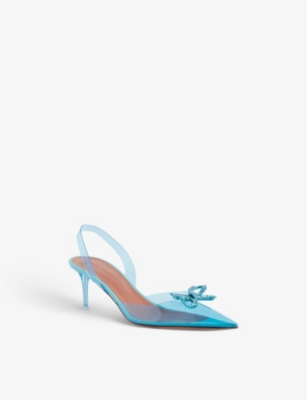 AMINA MUADDI Rosie Glass crystal-embellished PVC slingback courts