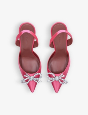 AMINA MUADDI Rosie crystal-embellished sling-back courts