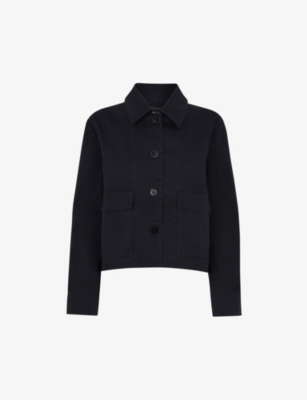 Whistles Utility Jacket In Washed Black