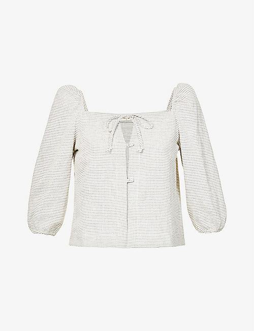 CASA RAKI: Nicola square-neck organic-cotton top