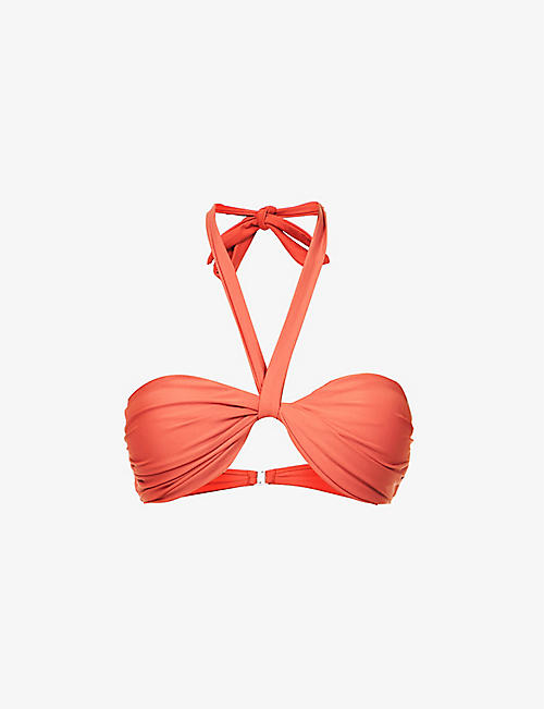 CASA RAKI: Alba halterneck recycled polyamide-blend bikini top