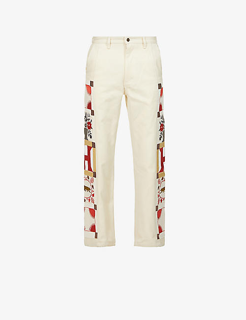 HONOR THE GIFT: Hawthorne straight-leg mid-rise cotton-canvas trousers