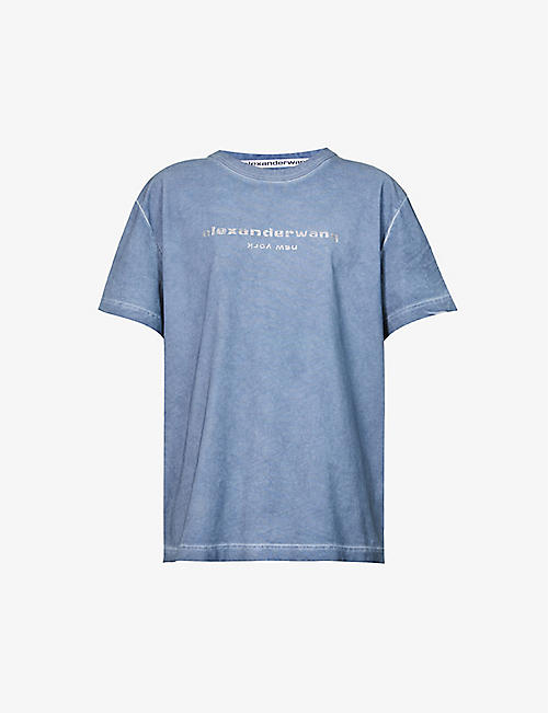 ALEXANDER WANG: Hotfix logo-print cotton-jersey T-shirt