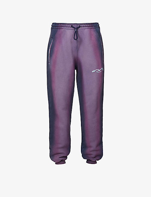 ALEXANDER WANG: Brand-print tie-dyed cotton jogging bottoms