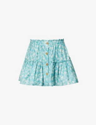 EBERJEY TOUCAN NELLIE GRAPHIC-PRINT COTTON MINI SKIRT