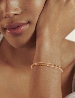 Monica Vinader Mini Nugget 18ct Yellow Gold-plated Vermeil Sterling-silver And Quartz Bracelet In Gold