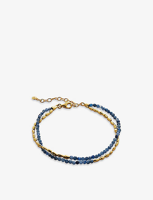 MONICA VINADER: Mini Nugget 18ct yellow gold-plated vermeil sterling-silver and onyx bracelet