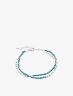 Shop Monica Vinader Womens Blue Mini Nugget Sterling-silver And Turquoise Bracelet