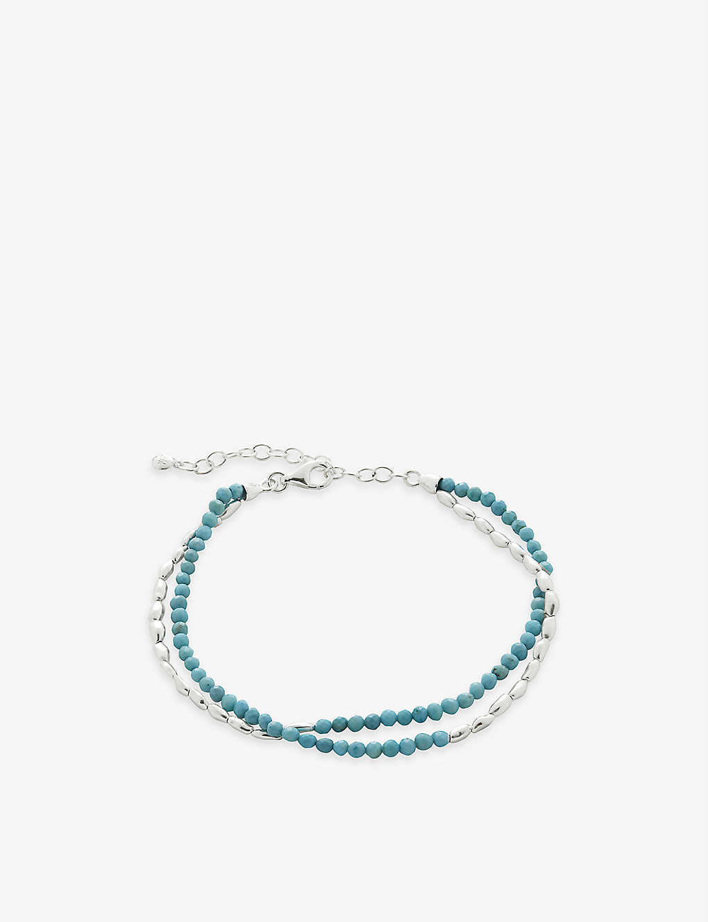 Shop Monica Vinader Womens Blue Mini Nugget Sterling-silver And Turquoise Bracelet