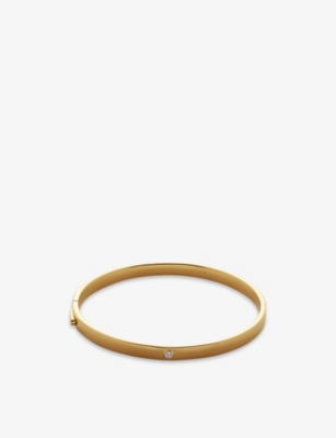 Monica Vinader Essential Pavé Diamond Bangle in 18ct Gold Vermeil on Silver