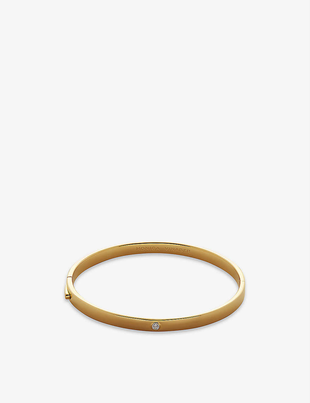 Monica Vinader Essential 18ct Yellow Gold-plated Vermeil Sterling-silver And 0.02ct Diamond Bangle Bracelet