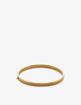 Shop Monica Vinader Women's Gold Essential Recycled 18ct Yellow Gold-plated Vermeil Sterling-silver Bangl