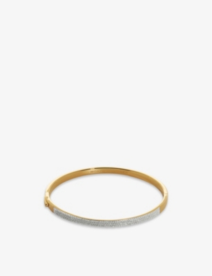 Monica Vinader Essential Recycled 18ct Yellow Gold-plated Vermeil Sterling-silver And 0.51ct Diamond Bangle Bracele
