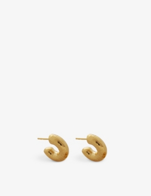 MONICA VINADER: Siren Muse small recycled 18ct yellow gold-plated vermeil sterling silver hoop earrings