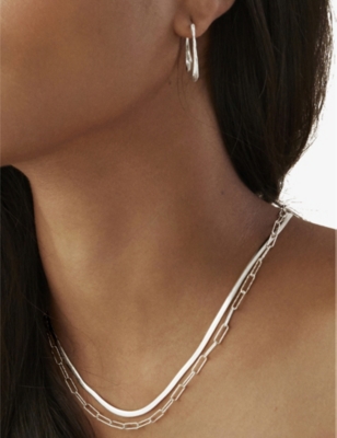 MONICA VINADER: Deia medium sterling-silver hoop earrings