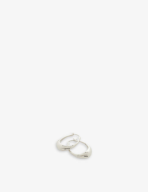 MONICA VINADER: Deia medium recycled sterling-silver hoop earrings