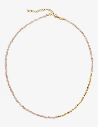 MONICA VINADER: Mini Nugget 18ct yellow gold-plated vermeil sterling silver and sandstone necklace