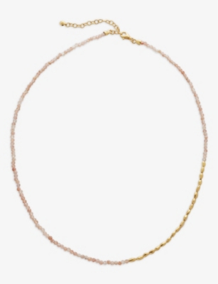 Monica Vinader Mini Nugget 18ct Yellow Gold-plated Vermeil Sterling Silver And Sandstone Necklace