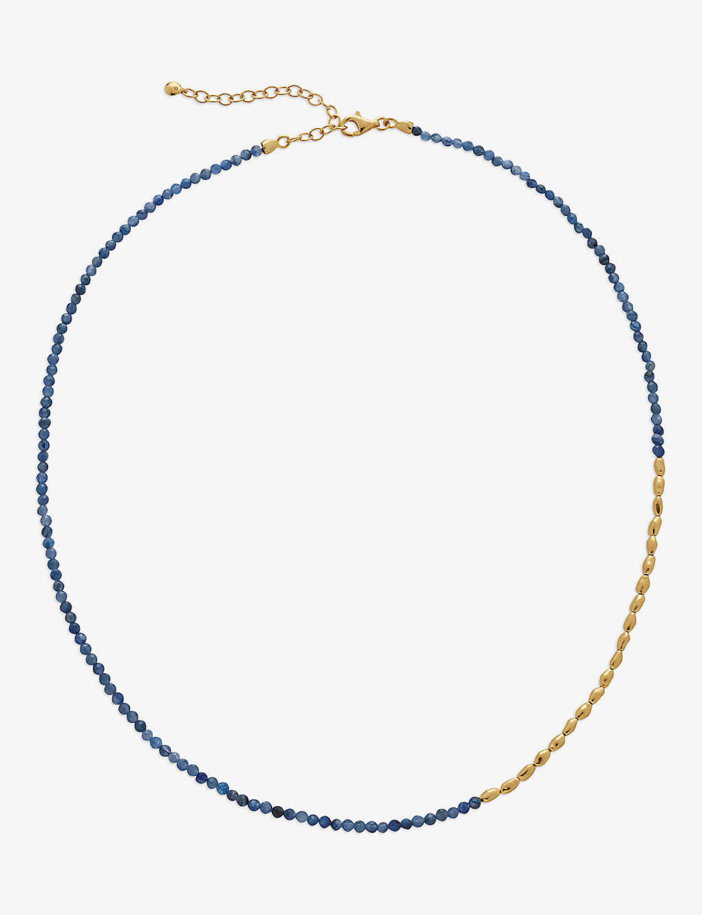 Monica Vinader Mini Nugget 18ct Yellow Gold-plated Vermeil Sterling Silver And Kyanite Necklace In Blue