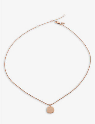 MONICA VINADER: Siren Petal recycled 18ct rose gold-plated vermeil sterling-silver pendant necklace