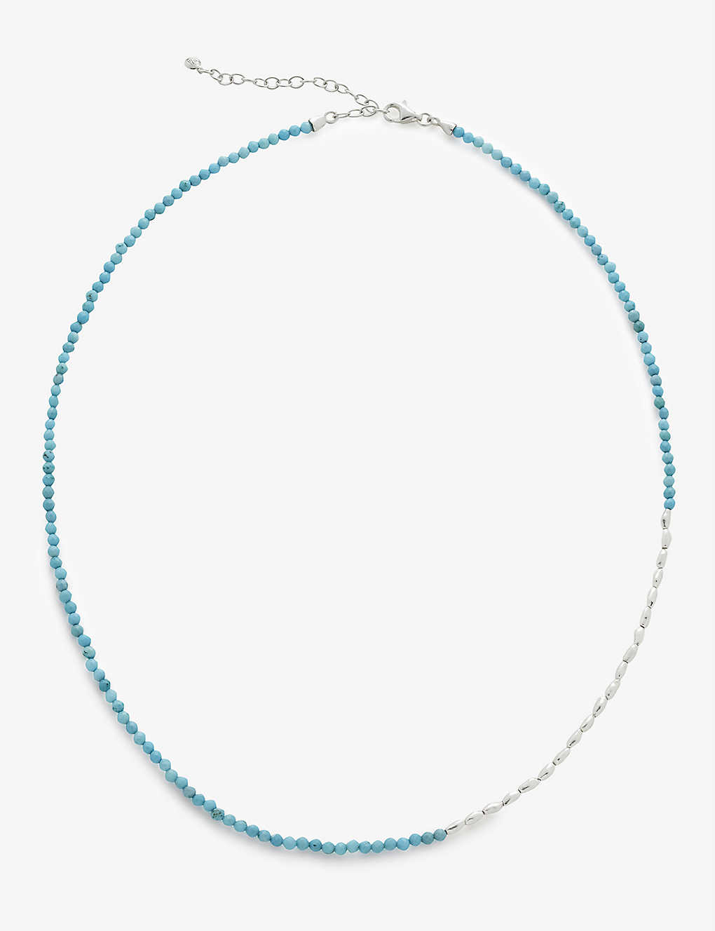 Shop Monica Vinader Womens Blue Mini Nugget Recycled Sterling-silver And Turquoise Beaded Necklace