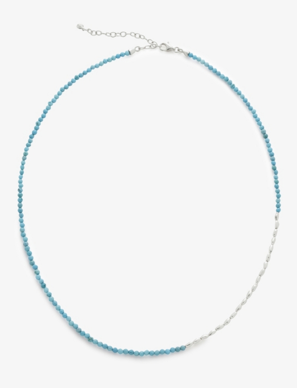 Mini Nugget sterling-silver and turquoise beaded necklace