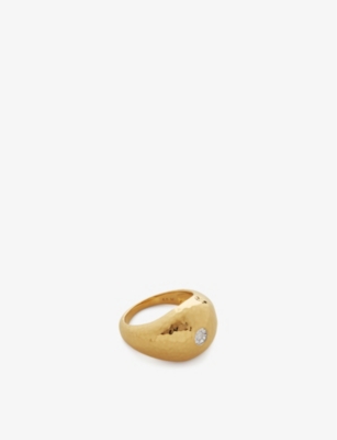 Monica Vinader Gold Deia Diamond Bold Ring Diamond In Gold