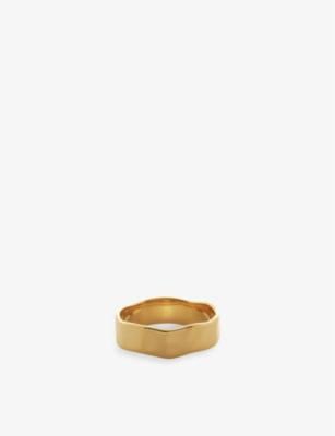 MONICA VINADER: Siren 18ct yellow gold-plated vermeil sterling silver ring