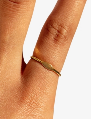 MONICA VINADER: Siren 18ct yellow gold-plated vermeil sterling silver ring