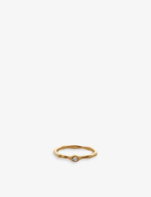 MONICA VINADER: Siren Muse 18ct yellow gold-plated vermeil sterling silver and 0.003ct diamond ring