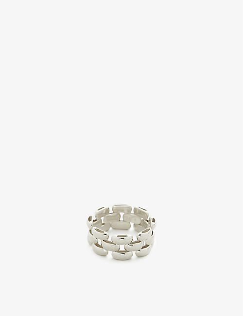 MONICA VINADER: Doina chain recycled sterling-silver and gold vermeil ring