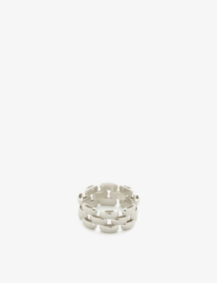 Monica Vinader Doina Chain Recycled Sterling-silver And Gold Vermeil Ring In Silver
