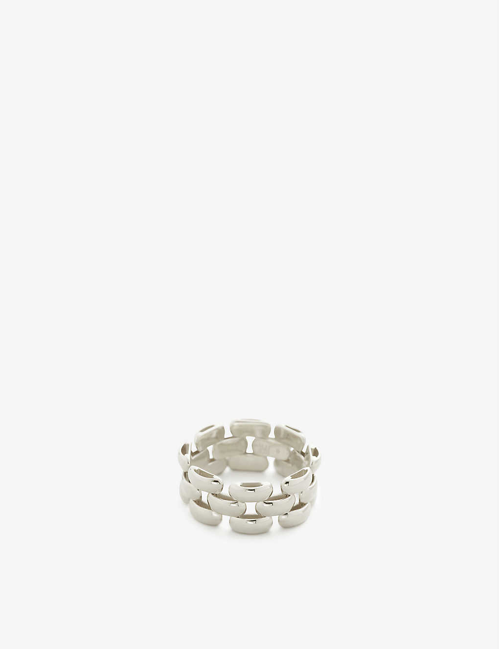 Shop Monica Vinader Women's Silver Chain-link Recycled Sterling-silver Ring