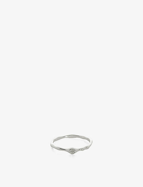 MONICA VINADER: Siren Muse sterling silver and 0.003ct diamond ring