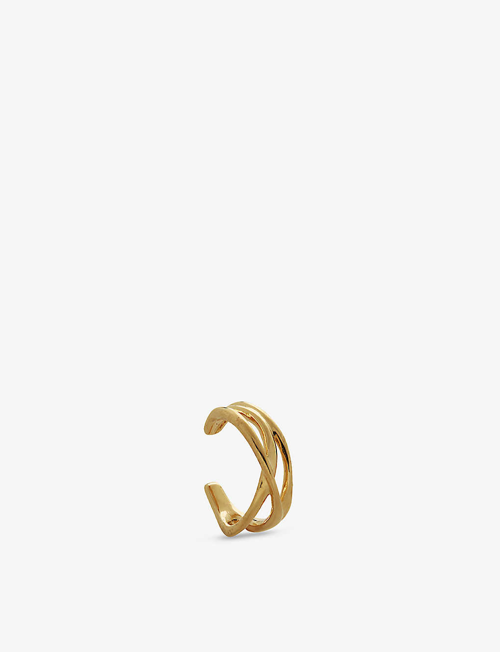 Shop Monica Vinader Womens Gold Nura Reef Crossover Recycled 18ct Gold-plated Vermeil Sterling Silver Hug