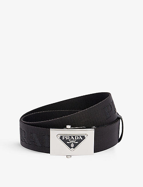 PRADA: Nastro brand-plaque woven belt