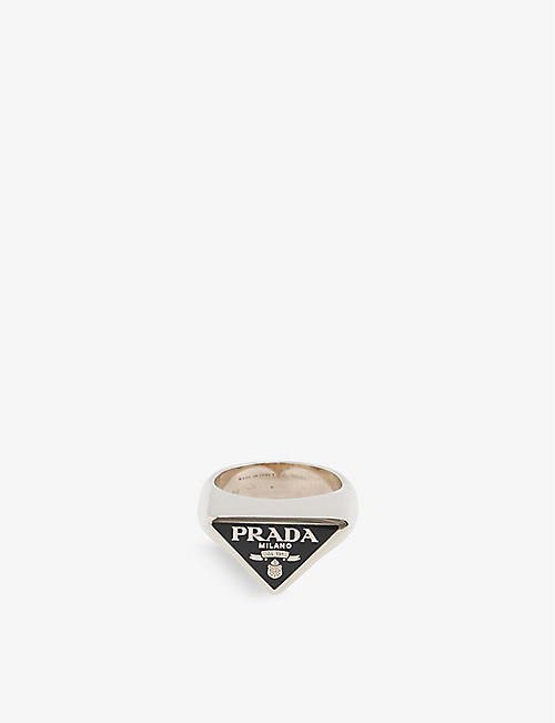 PRADA: Brand-plaque 925 sterling-silver ring