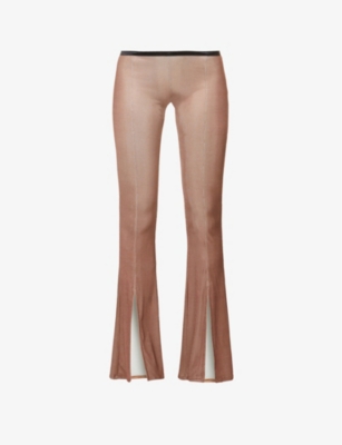 POSTER GIRL PAM FLARED-LEG MID-RISE STRETCH-WOVEN TROUSERS