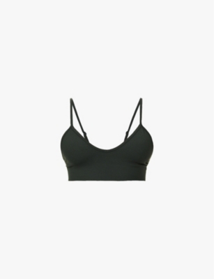 Adanola Ultimate Branded-underband Square-neck Stretch-woven Bra