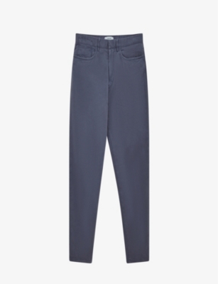 REISS REISS MEN'S AIRFORCE BLUE HAMMOND TAPERED CROPPED STRETCH-COTTON BLEND TROUSERS,56954242