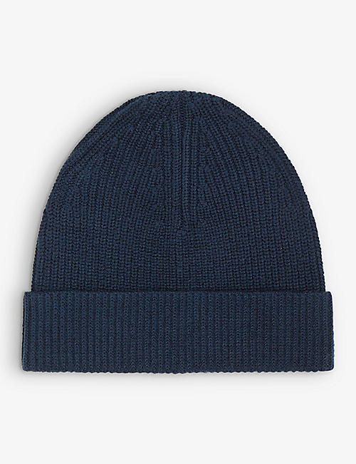 REISS: Raff ribbed wool-blend knitted beanie