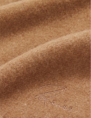 REISS: Picton logo-embroidered wool-cashmere blend scarf