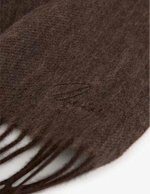 REISS: Picton logo-embroidered wool-cashmere blend scarf