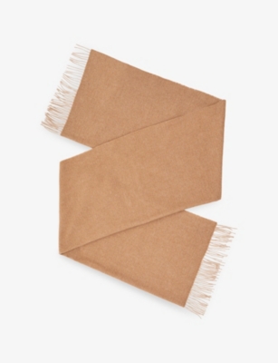 REISS: Picton logo-embroidered wool-cashmere blend scarf