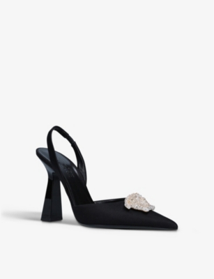 VERSACE La Medusa woven slingback pumps