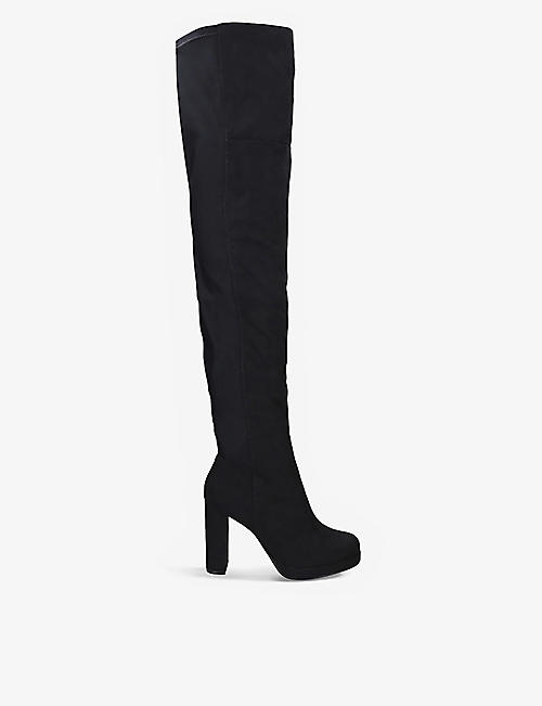 CARVELA: Amplify over-the-knee faux-suede heeled boots