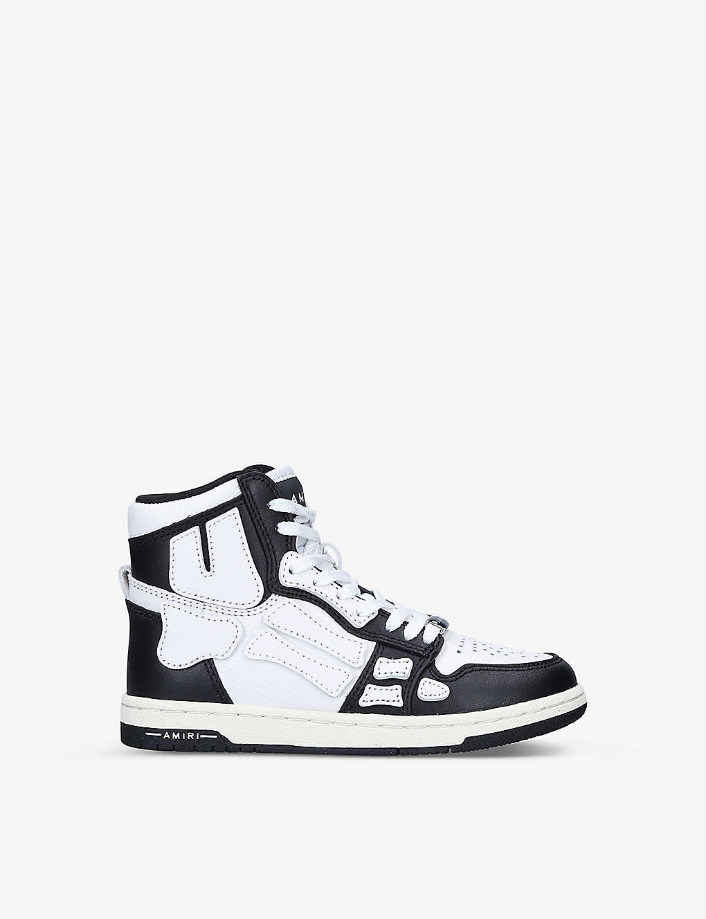 Shop Amiri Boys Blk/white Kids Skeleton Leather High-top Trainers 4-8 Years