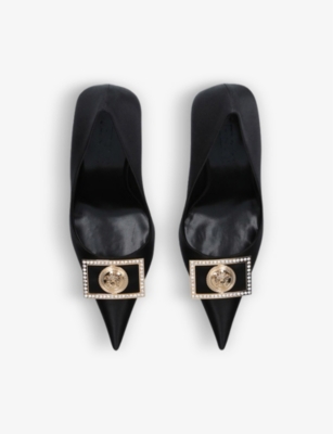 VERSACE Medusa logo-plaque satin courts