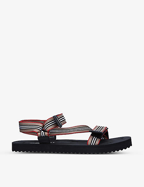 BURBERRY: Icon Stripe fabric sandals